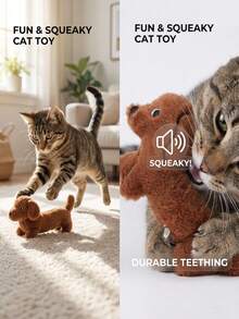 PETSIN Juguete de peluche con forma de perro salchicha, que contiene papel con sonido para juego interactivo con gatos - Multicolor - Ver 3