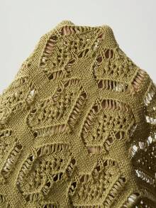 Bohemela 纯色镂空圆领无袖套头毛衣，夏季时尚 - 綠色 - 查看 9