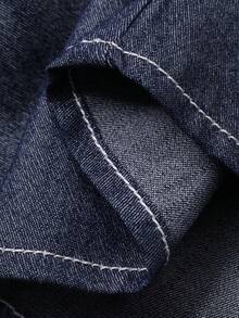 DAZY 2pcs Toddler Boys Retro Washed Denim Collared Top And Shorts Set - Blue - View 7