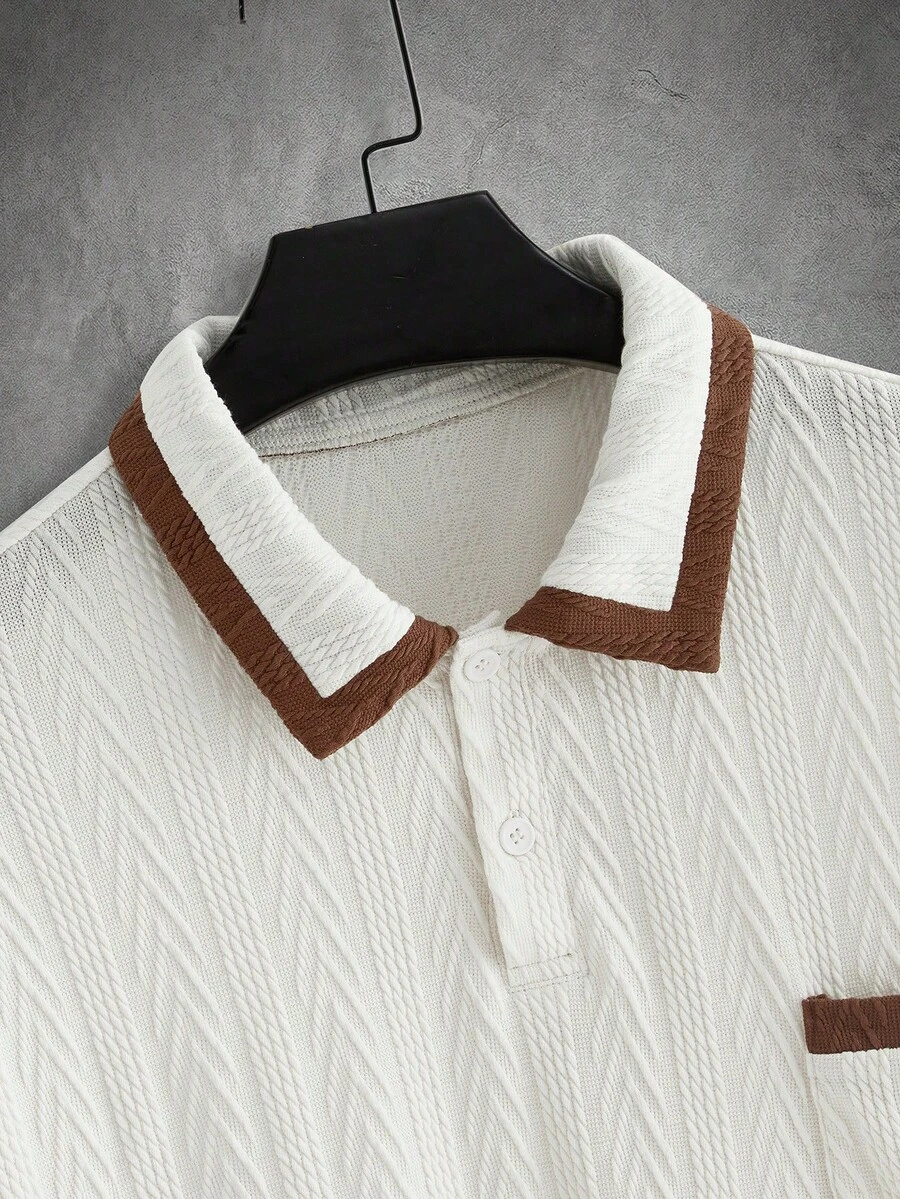 GENTILAND Conjunto de camisas polo casuales y elegantes con parches para hombre, adecuado para ir al trabajo - Multicolor - Ver 1