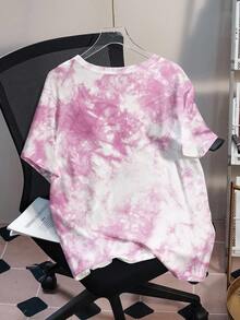 SpongeBob SquarePants | SHEIN Plus Size Cartoon Print Round Neck Short Sleeve T-Shirt - White - View 2