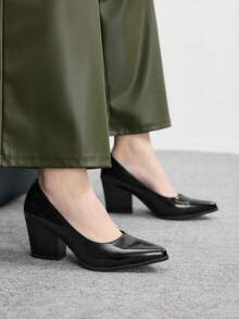 CUCCOO BIZCHIC 女士尖头优雅百搭高跟鞋，适合日常通勤 - 黑色 - 查看 2