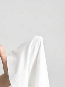 Ontre 2026 Spring/Summer New White Lightweight Casual T-Shirt For Women, Elegant Vacation Style, Loose & Comfortable Versatile, Embroidered Short Sleeve Crew Neck, Minimalist Fashion - White - View 9