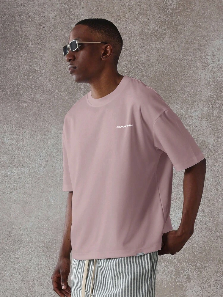 SUMWON Regular Oversized Short Sleeve Crew Neck T-Shirt With Monte Carlo French Riviera Lobster Graphic Print