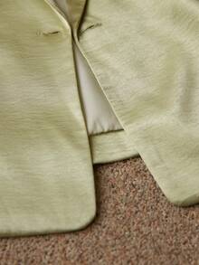 Aveloria Zanirela New Stylish Design Casual Satin Texture Solid Color Blazer - Green - View 8