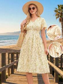 Amorya 女士浪漫碎花V领连衣裙，乡村风格，适合复活节、度假、甜美优雅的场合，可用于度假、约会、节日、派对、毕业典礼、婚礼宾客、海滩、舞会礼服、女士夏季连衣裙、夏季度假大码女装、大码夏季连衣裙、大码吊带裙、大码波西米亚风连衣裙、复活节大码连衣裙、沙滩连衣裙、女士夏季连衣裙、女士吊带裙、端庄复活节连衣裙、茶歇裙、黄色碎花连衣裙、女士黄色春季连衣裙、柠檬黄连衣裙、女士端庄春季连衣裙、春夏女装、女士度假连衣裙、波西米亚风连衣裙、女士碎花夏季连衣裙、夏季休闲连衣裙、西班牙风格黄色连衣裙、女士休闲连衣裙、女士春季连衣裙、女士夏季连衣裙、女士碎花连衣裙、女士复古连衣裙 - 彩色 - 查看 11