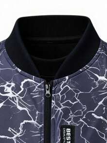 Manfinity Homme Men's Casual Lightning Print Zip-Up Jacket - Multicolor - View 4