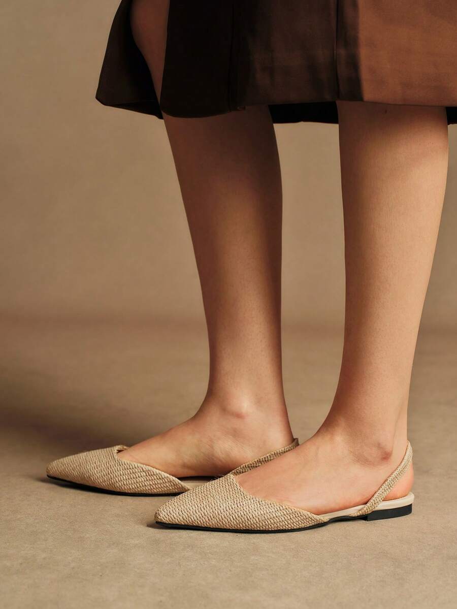 Rosivie Women's Pointed Toe Casual Fashion Versatile Flat Shoes - Apricot - View 1