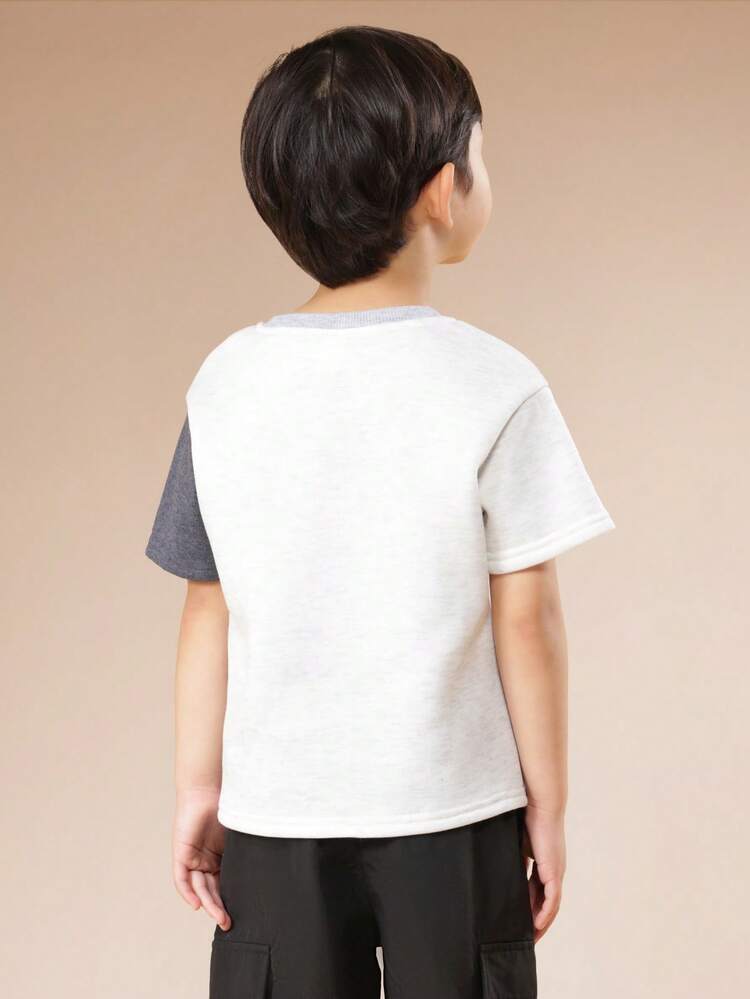 Color Block Short Sleeve Crew Neck Tee