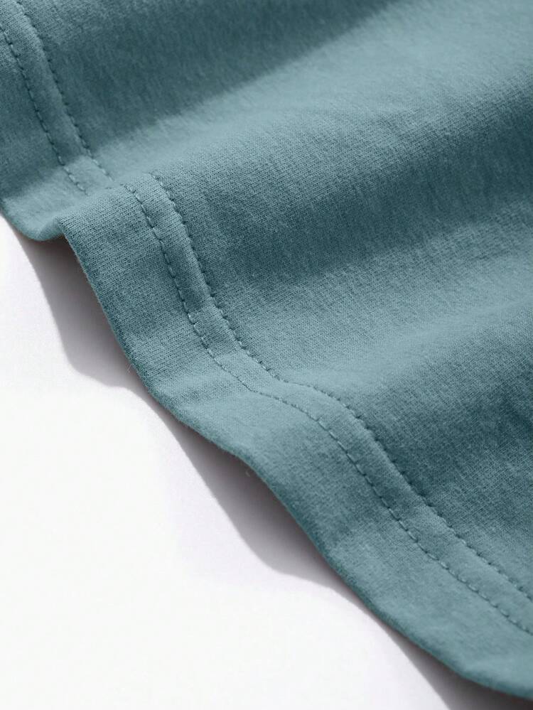 Men's Solid Blue Regular T-Shirt Set, Summer
