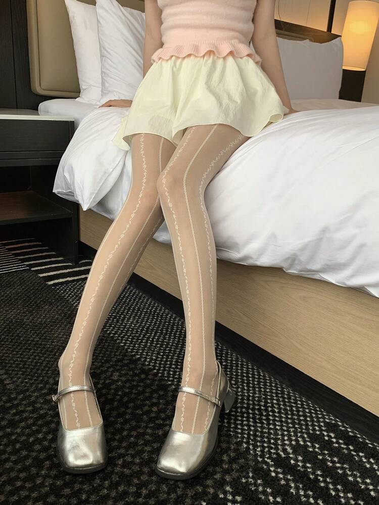 Women's Sheer Fitted Casual Striped Leggings Summer