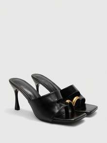 CUCCOO BIZCHIC Simple And Generous, Fashionable And Versatile, Casual Workplace Commuter Women's High-Heeled Sandals - Black - View 7