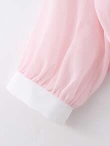 Resyla Áo cardigan tay cánh dơi ngắn, kiểu dáng thường ngày, chất liệu chiffon, màu trơn, dành cho nữ. - Hồng - Xem 3