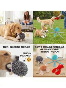 PETSIN Funny And Cute Plush Dog Toys With Various Animal Shapes, Including BB Barking Sounds And Interactive Play For Dogs - Multicolor - View 2