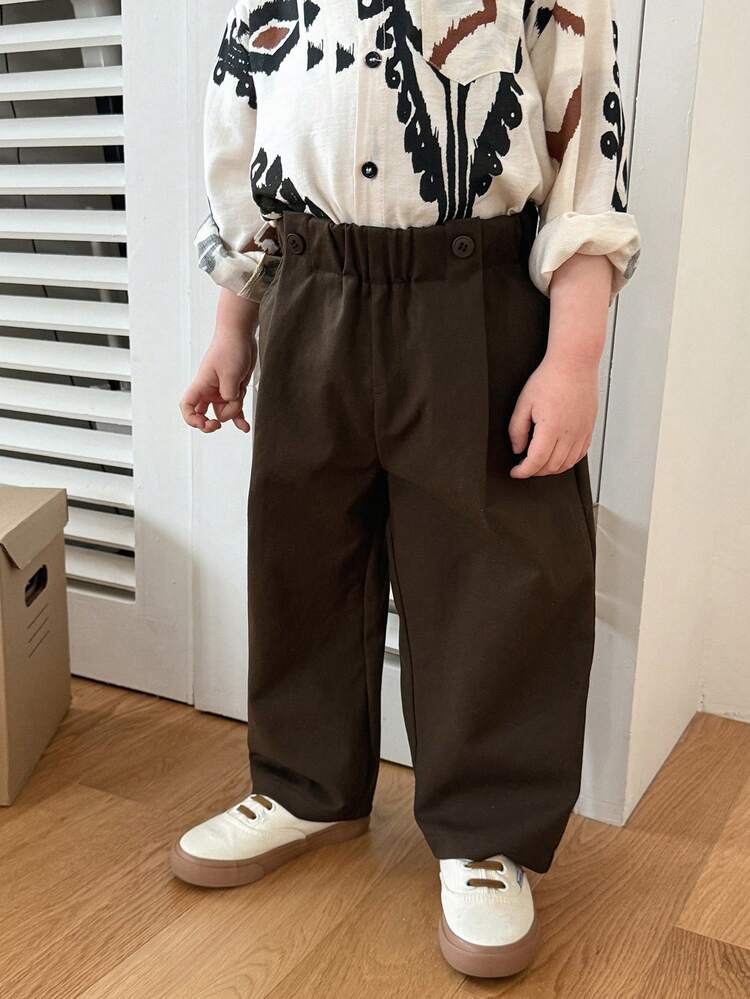 Toddler Boys' Solid Color Casual Loose Korean Style Bottoms