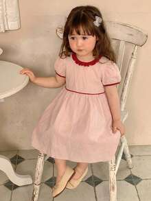 DAZY Infant/Toddler Girls' French Style Bow Back Sleeveless Summer Dress - Pink - View 5