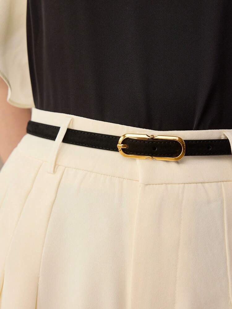 SLIM GOLDTONE BUCKLE BELT ELEGANT,SCHOOL