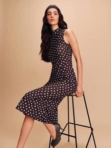 lacRébo 黑色无袖高领长款连衣裙 - 时尚经典 - 黑色 - 查看 3