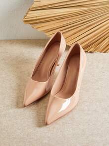 SHUZIA Women Classic Elegant Pointy Toe Stiletto Pumps - Apricot - View 10