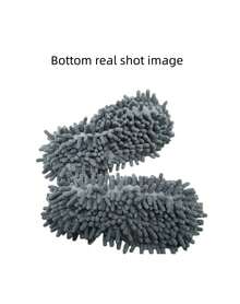 1 par de zapatillas de fregona de lino removibles y lavables, zapatillas de limpieza unisex - Multicolor - Ver 8