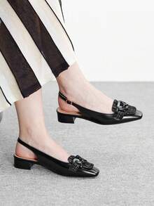 CUCCOO BIZCHIC Buckle Simple And Generous Fashion Versatile Leisure Workplace Commuter Women Flat Shoes - Black - View 1