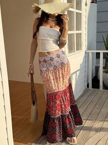 INAWLY 波西米亚碎花沙滩度假裙 - 彩色 - 查看 5