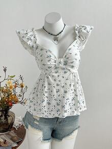 Elamini Women's Floral Jacquard Textured Print Shirt, Spring/Summer - Multicolor - View 3