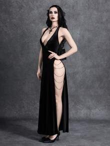 Glisette New Spring/Summer Slim Fit Bodycon Dress For Women - Black - View 3