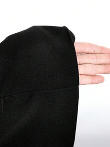 LYSMO Chaqueta de vestir casual versátil de mujer talla grande con cuello en V, abotonadura sencilla y diseño de ojales con lazo - Negro - Ver 9