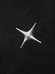 PAVTROS 男士撞色印花圆领短袖T恤，Y2K黑色，适合万圣节派对、街头服饰、春夏、夏季、度假、复古、外出、派对、节日、送给男友的礼物、街头服饰、运动等场合。 - 黑色 - 查看 4