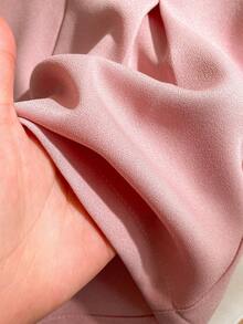 SHEIN 2件套女童夏季新款无袖背心，斜襟设计，弧形下摆，休闲衬衫和短裤套装 - 粉色 - 查看 5