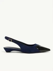 CUCCOO CHICEST Women Fashion Love Valentine's Day Elegant Commuter Contrast Pointed Flats - Màu xanh đậm - Xem 8