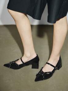 ROMWE Grunge Punk Commuter Outdoor Cute Beautiful Patent Leather. Casual Bare Feet - Black - View 6