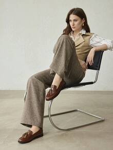 MOTF 女士舒适优雅复古英伦风平底乐福鞋 - 棕色 - 查看 3