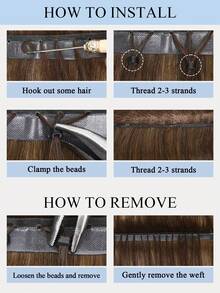 10Pcs Double Inject Hole Weft Hair Extension, Platinum Blonde Color Twin Tab, Natural Pull Through Micro Hair, Natural Look Hairpiece For Salon Natural High Quality Real Remy Human Hair - Multicolor - View 6