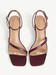 CUCCOO CHICEST Giày sandal cao gót dành cho nữ đi làm - Màu Đỏ Sâu - Xem 9