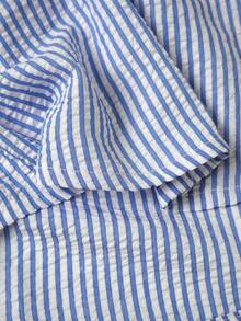 SHEIN 男士条纹单排扣休闲短袖衬衫 - 彩色 - 查看 8