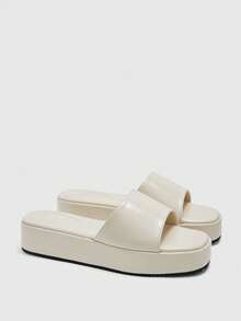 CUCCOO BIZCHIC Sandalias de moda para mujer, mules de punta abierta, sandalias casuales con plataforma y tacón alto, adecuadas para vacaciones, viajes, uso diario y playa. Zapatos de verano - Albaricoque - Ver 7