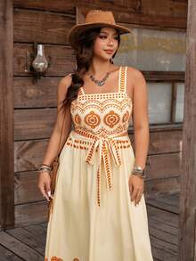 Nubod Vestido camisero con estampado floral elegante y retro, ideal para vacaciones de primavera/verano y uso casual/de oficina - Albaricoque - Ver 8