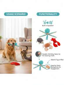 PETSIN Funny And Cute Plush Dog Toys With Various Animal Shapes, Including BB Barking Sounds And Interactive Play For Dogs - Multicolor - View 4