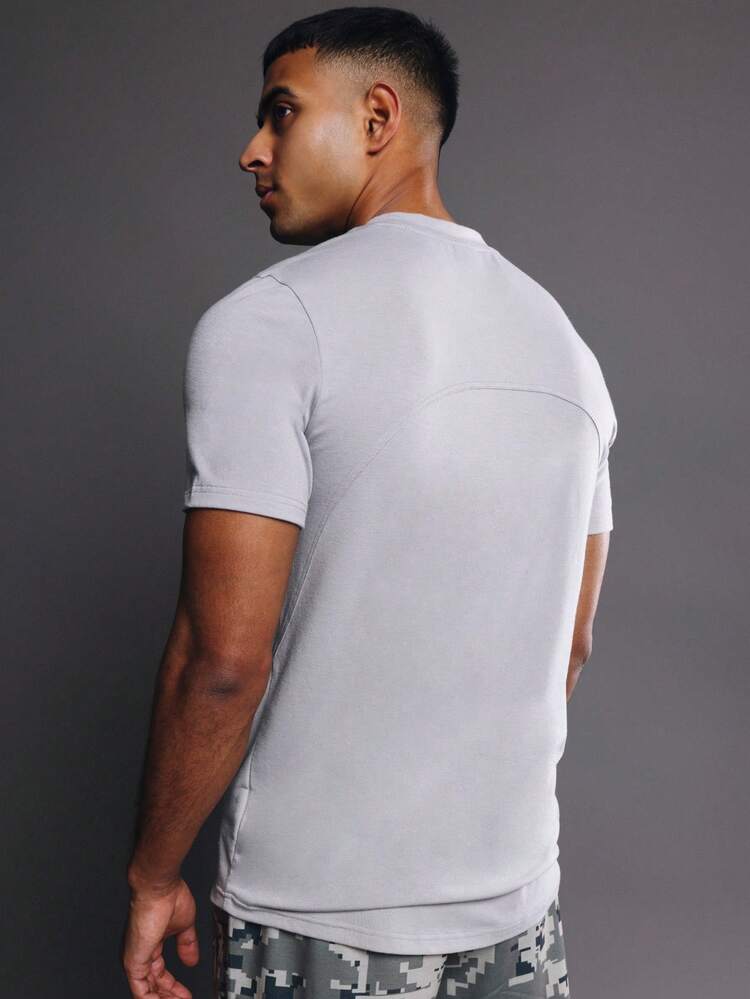 Light Grey Crew Neck Athletic Fit T-Shirt