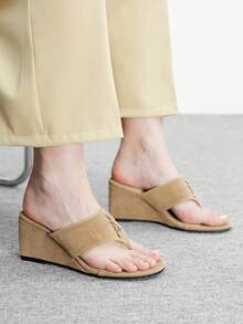 CUCCOO BIZCHIC 女士水钻装饰休闲厚底凉鞋 - 駝色 - 查看 1