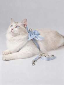 1Set HUITAIYANG All Season Pet Harness Set, Cat Chest Strap, Lightweight Outdoor Leash For Autumn/Winter, Pet X-Shape Chest Strap, Dog Leash Chest Strap, Pet Bow Decor Chest Strap, Suitable For Medium And Small Dogs And Cats - Multicolor - View 6