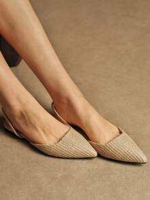 Rosivie Women's Pointed Toe Casual Fashion Versatile Flat Shoes - Apricot - View 5