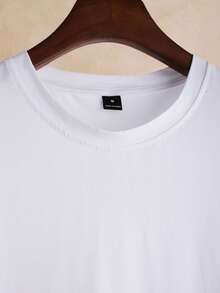 Core Aspect 2pcs Men's Solid Color Round Neck Short Sleeve T-Shirt Plain Tees - White - View 4