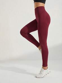 Anewsta Women's Butt Lifting Tight Yoga Leggings - Burgundy - View 6