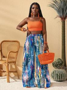 Slaydiva Quần dài in họa tiết dành cho nữ, thích hợp cho kỳ nghỉ xuân/hè. - Màu xanh lam - Xem 5