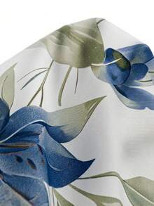 EMERY ROSE 大码女式夏季时尚印花衬衫和裤子两件套 - 藏蓝色 - 查看 13