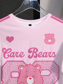 SHEIN X Care Bears 女士熊印花圆领短袖T恤 - 白色 - 查看 5