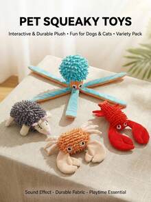 PETSIN Funny And Cute Plush Dog Toys With Various Animal Shapes, Including BB Barking Sounds And Interactive Play For Dogs - Multicolor - View 6
